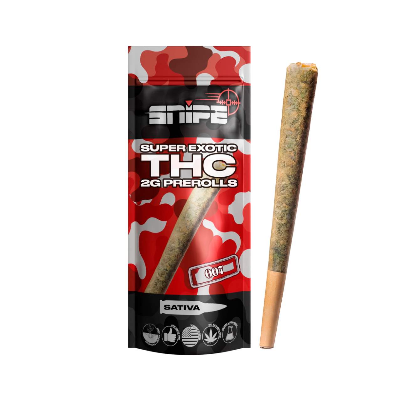 Snipe THCP Naked Prerolls 2G – 007 Sativa | 1PK Single