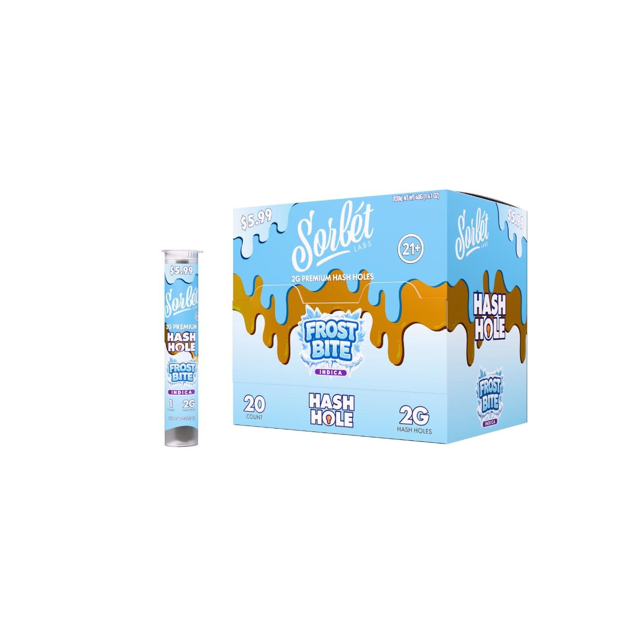Sorbet Labs HashHole Prerolls 2G-1CT – Frost Bite (Indica)