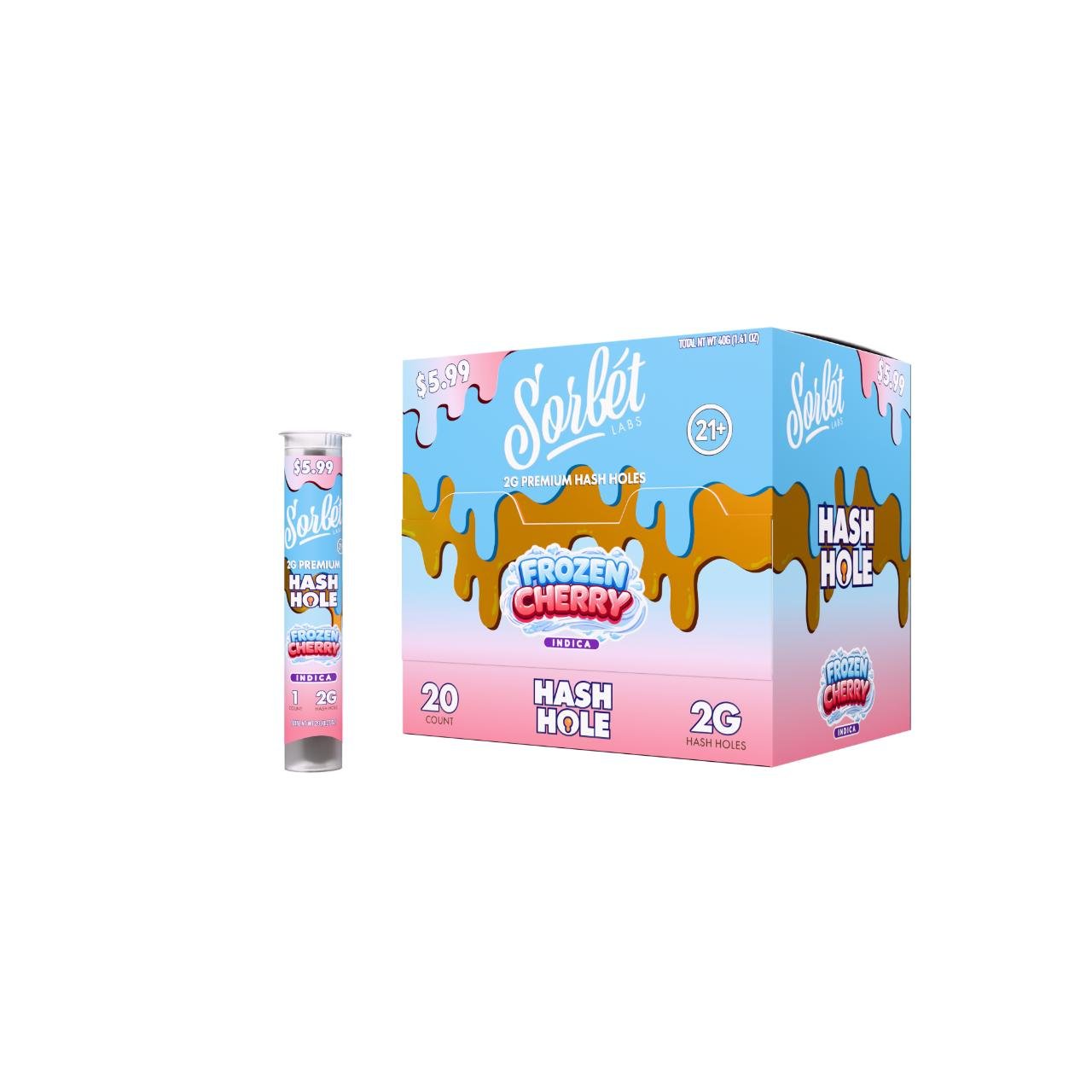 Sorbet Labs HashHole Prerolls 2G-1CT – Frozen Cherry (Indica)