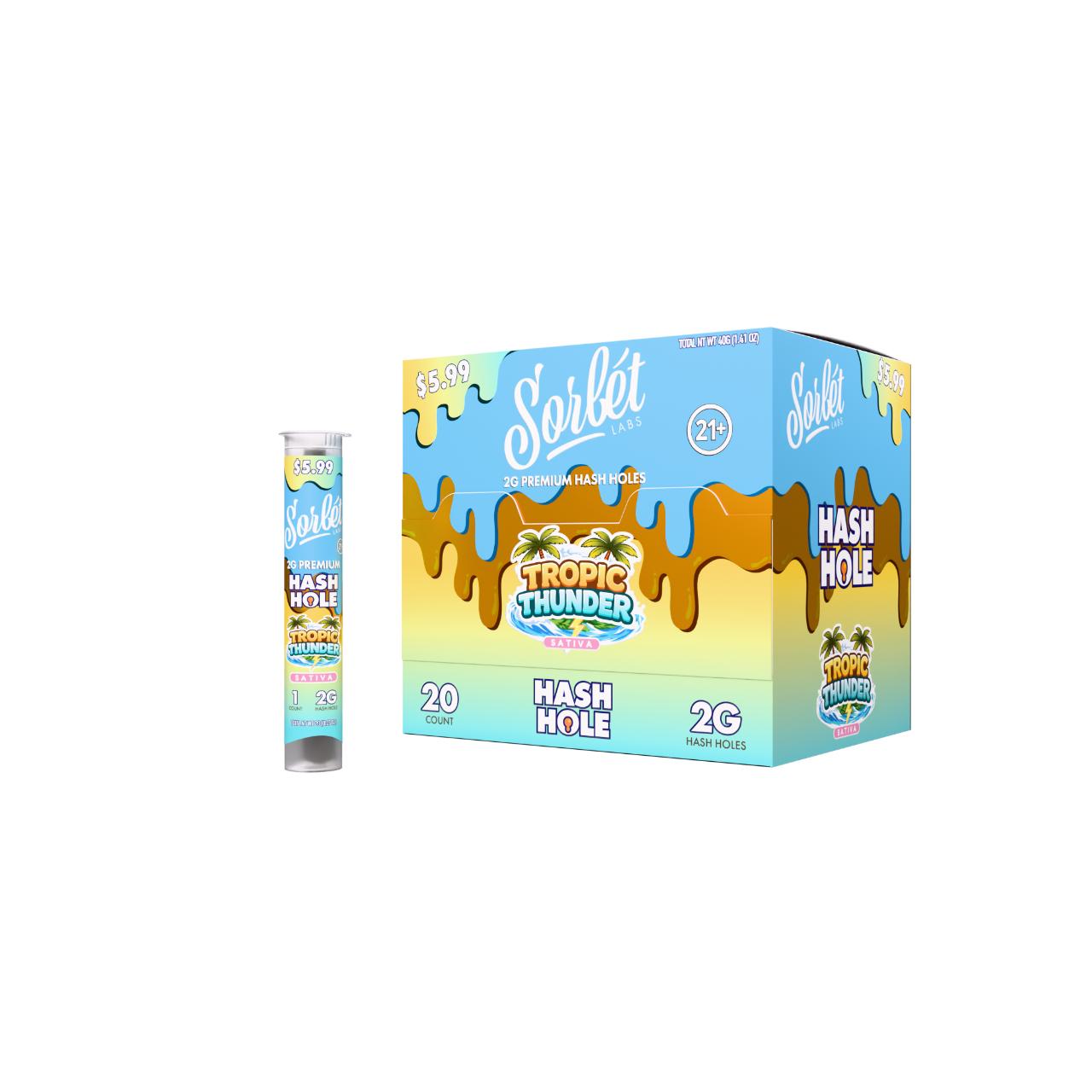 Sorbet Labs HashHole Prerolls 2G-1CT – Tropic Thunder (Sativa)