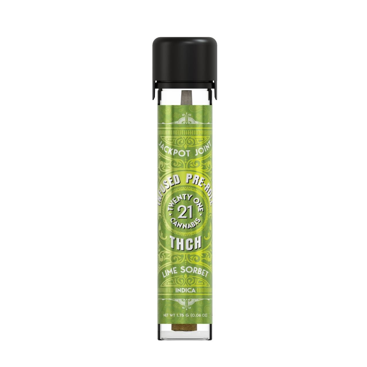 Twenty One Jackpot Joints THCH Infused Prerolls 1.75G – Lime Sorbet Indica