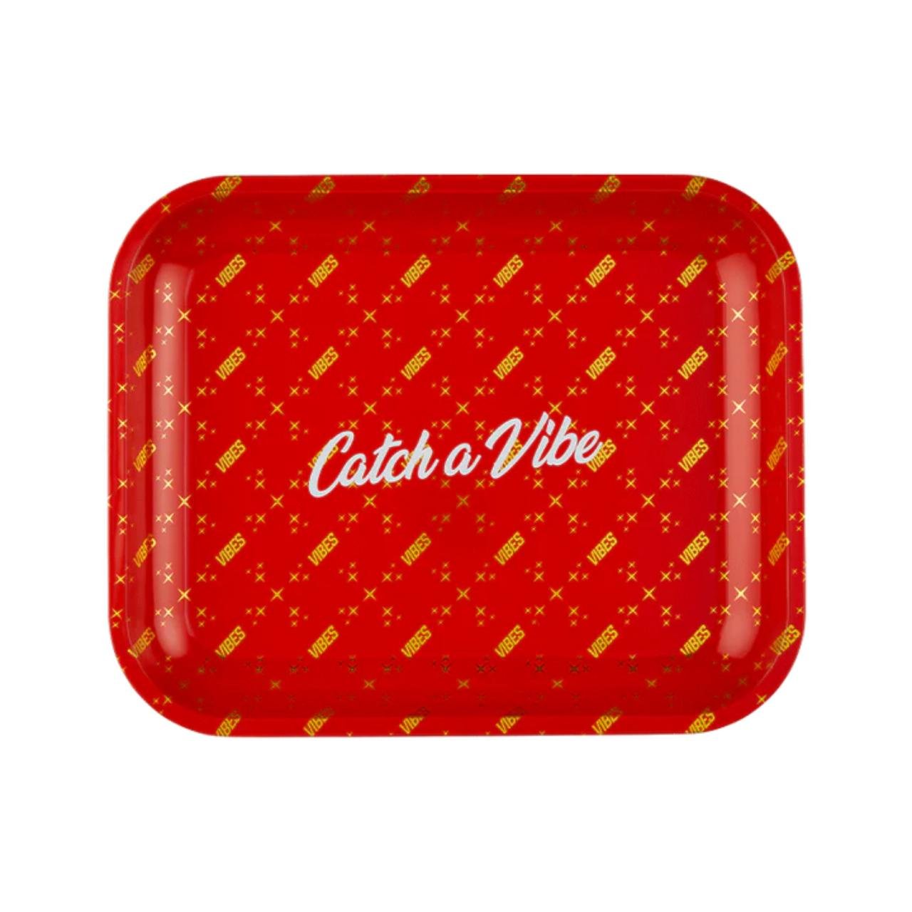 Vibes Catch A Vibe Rolling Large Tray – Red/ Gold