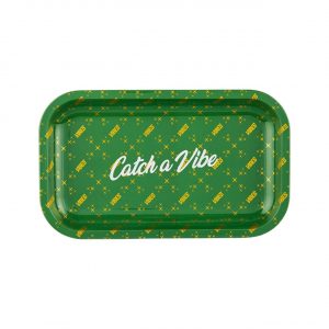 Vibes Catch A Vibe Rolling Medium Tray – Green/Gold