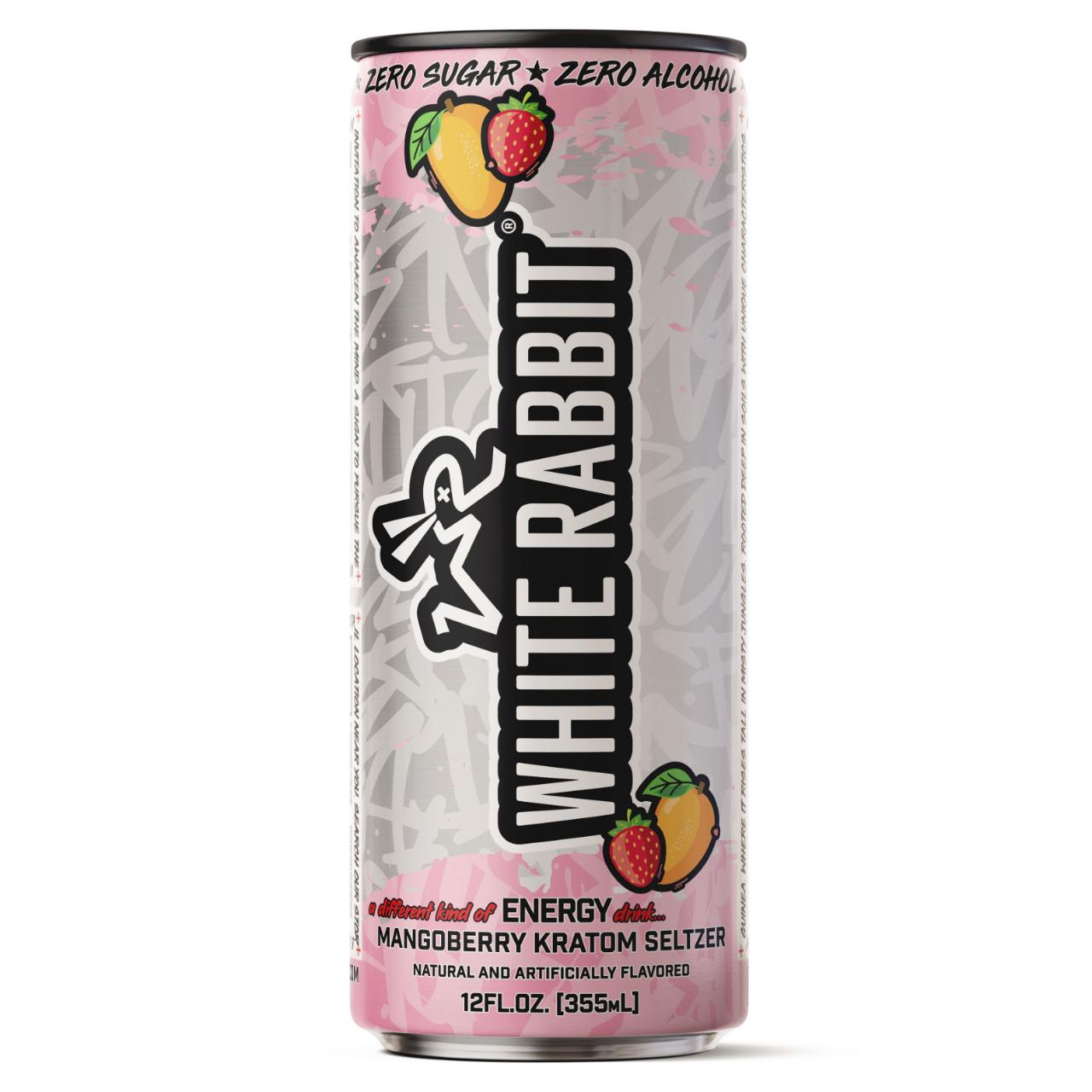 White Rabbit Energy Kratom Seltzer – Mango Berry