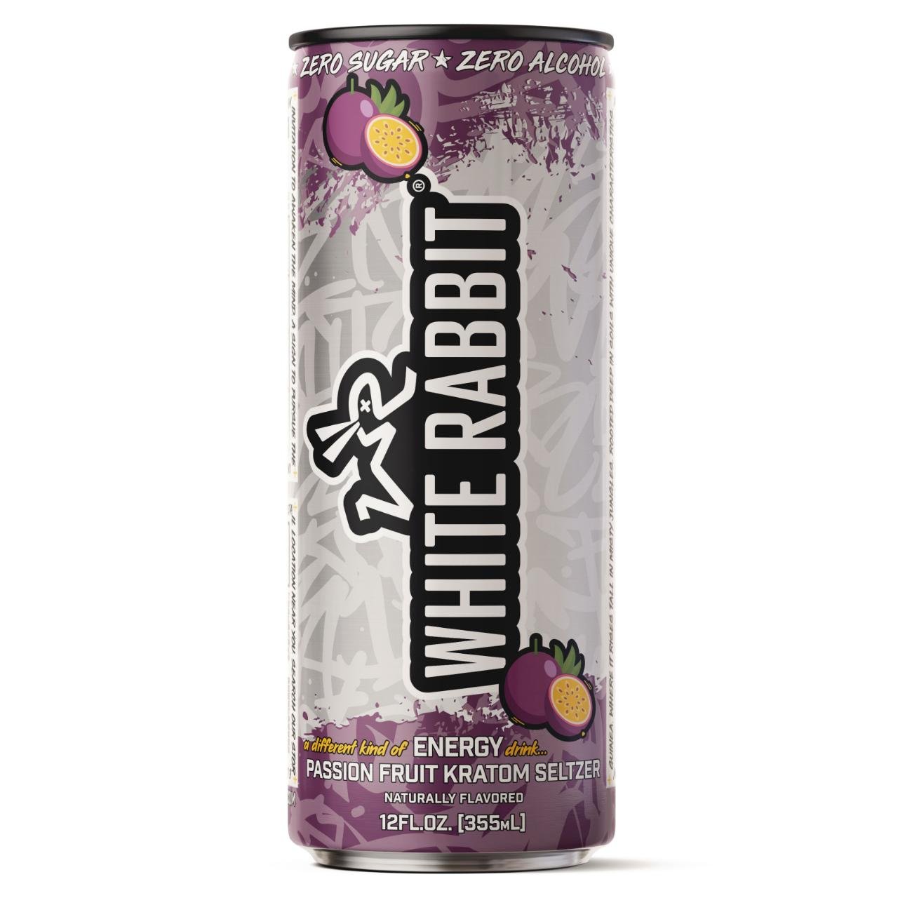 White Rabbit Energy Kratom Seltzer – Passion Fruit