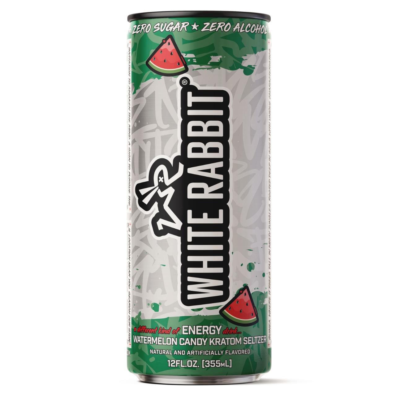 White Rabbit Energy Kratom Seltzer – Watermelon Candy