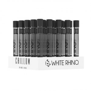 White Rhino Black Chillum With Silicone Cap - 25CT Display