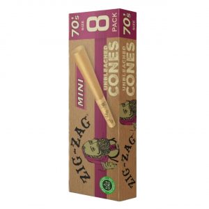 Zig Zag 70MM Cones – Unbleached | 1PK-8CT