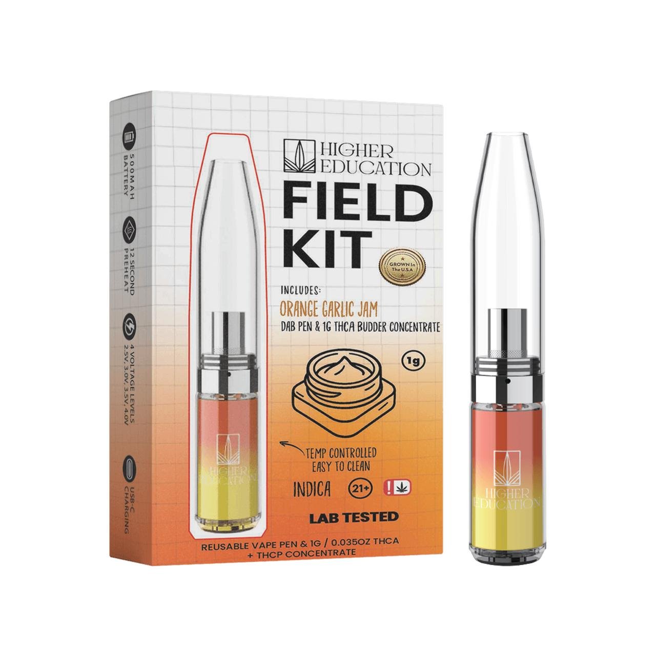 Higher Education Field Kit Vape Pen & Budder 1G - Orange Garlic Jam - Indica (THCA)
