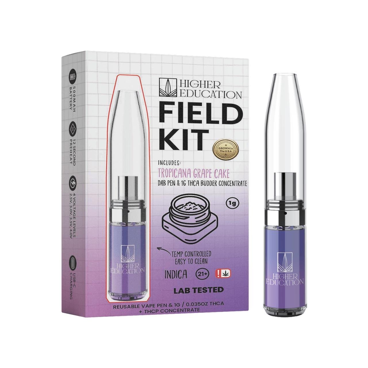 Higher Education Field Kit Vape Pen & Budder 1G - Tropicana Grape Cake - Indica (THCP)