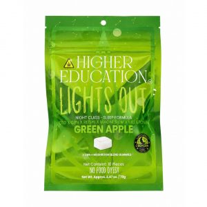 Higher Education Lights Out CBD/CBN/Melatonin/Mushroom Blend Gummies - Green Apple
