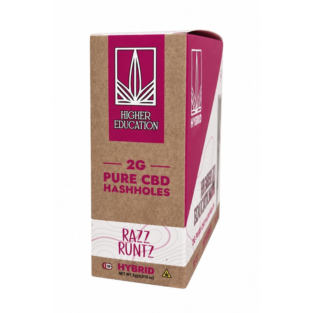 Higher Education Pure CBD Hashhole Prerolls 2G - 1CT - Razz Runtz - Hybrid