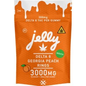 Jelly D8 Gummies 3000MG – 10CT – Georgia Peach/Indica