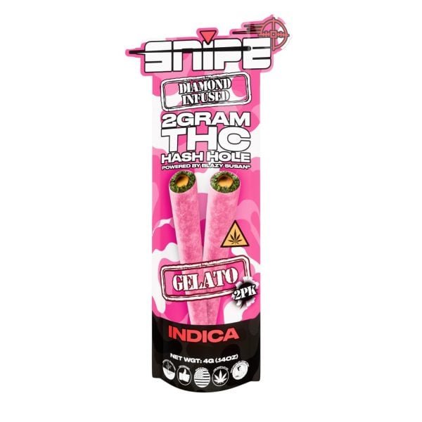 Snipe THCP Diamond Infused Pink Prerolls 2G – 2CT - Strawberry Cough/Sativa - Image 3