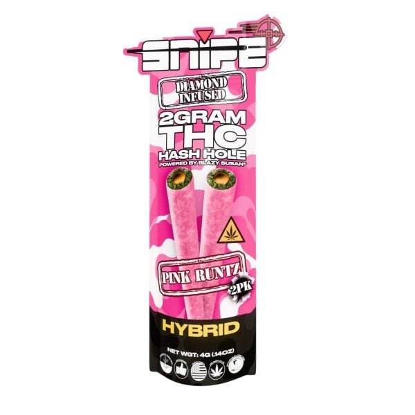Snipe THCP Diamond Infused Pink Prerolls 2G – 2CT - Strawberry Cough/Sativa - Image 2