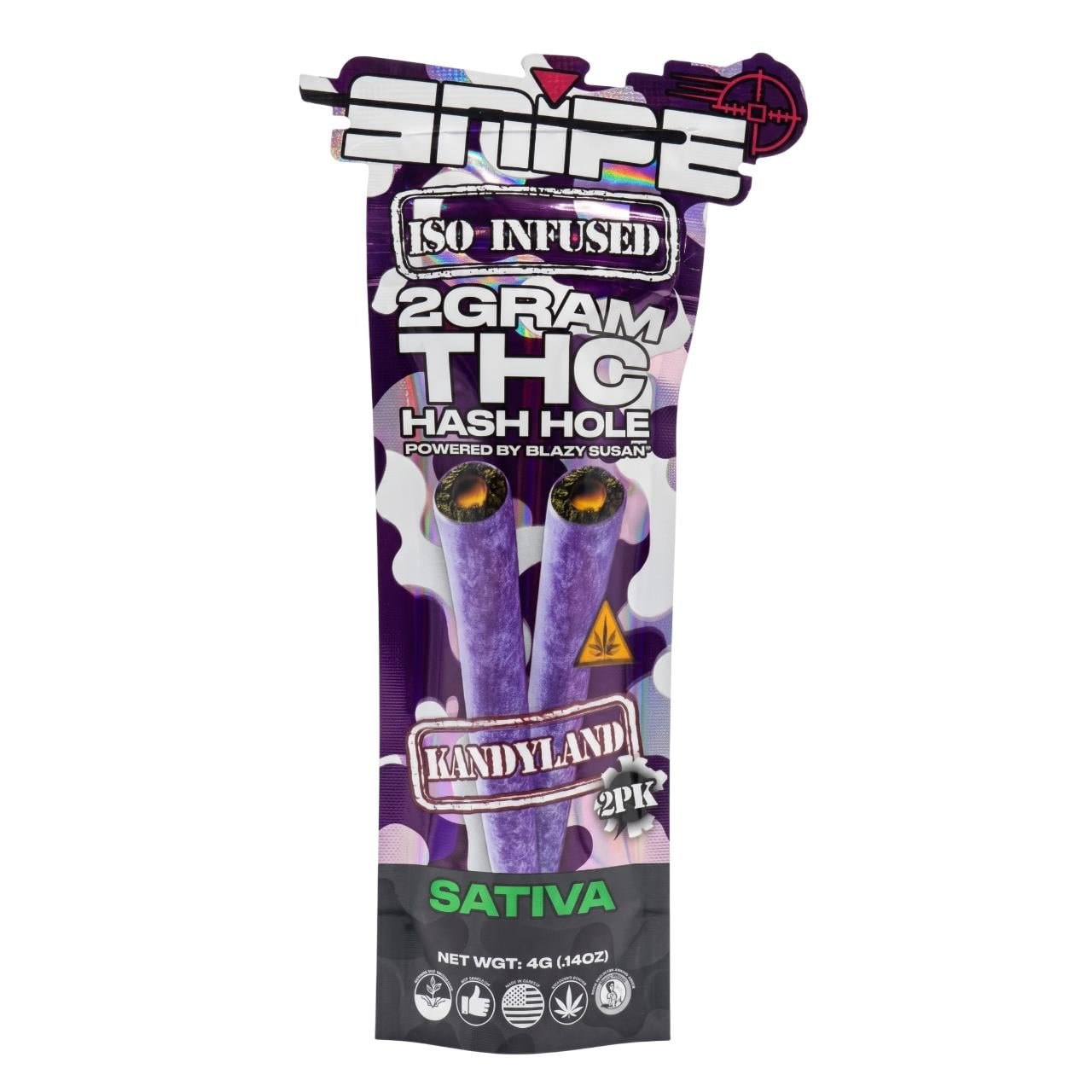 Snipe THCP Diamond Infused Purple Prerolls 2G -2CT - Kandyland/Sativa